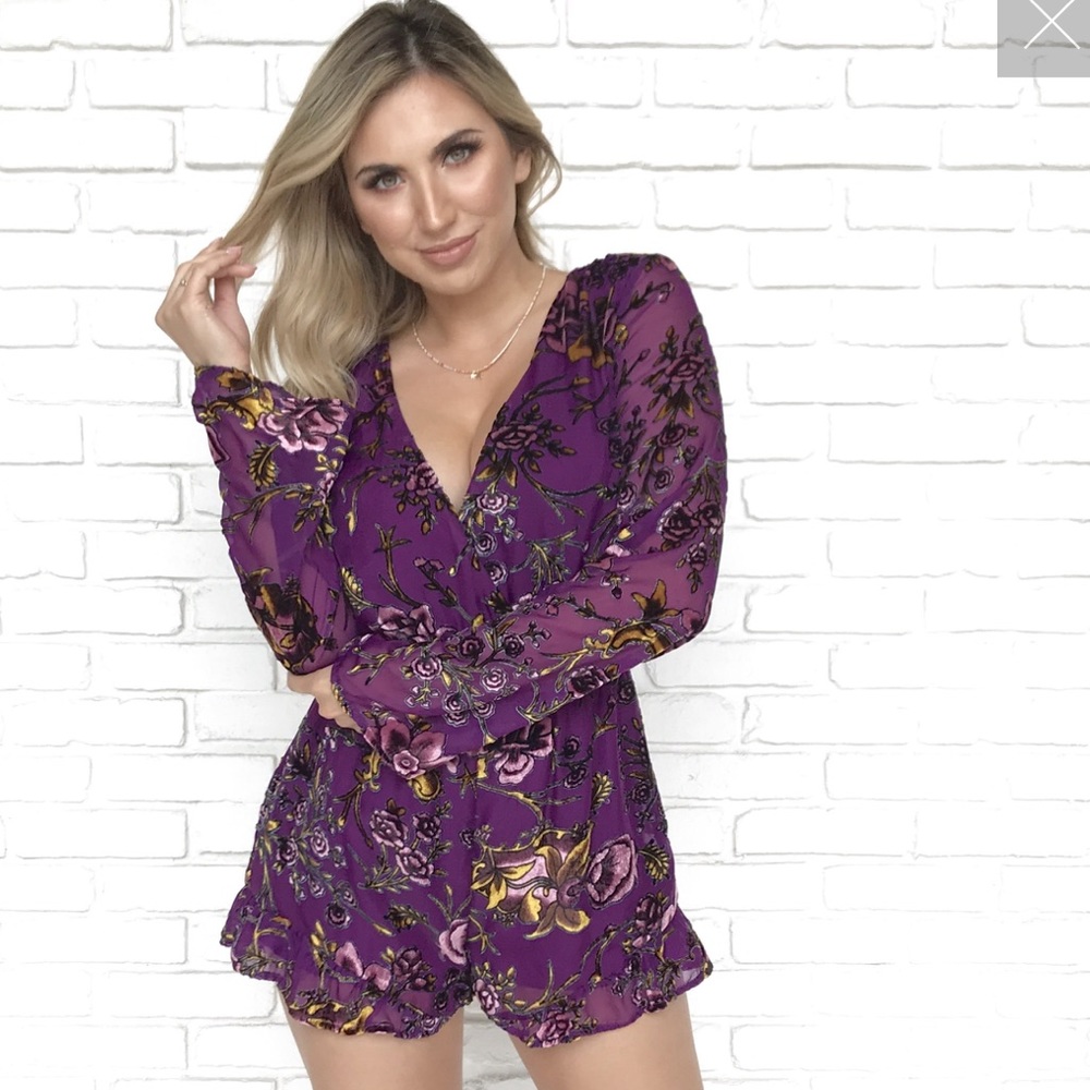 NWT Purple Velvet Romper
